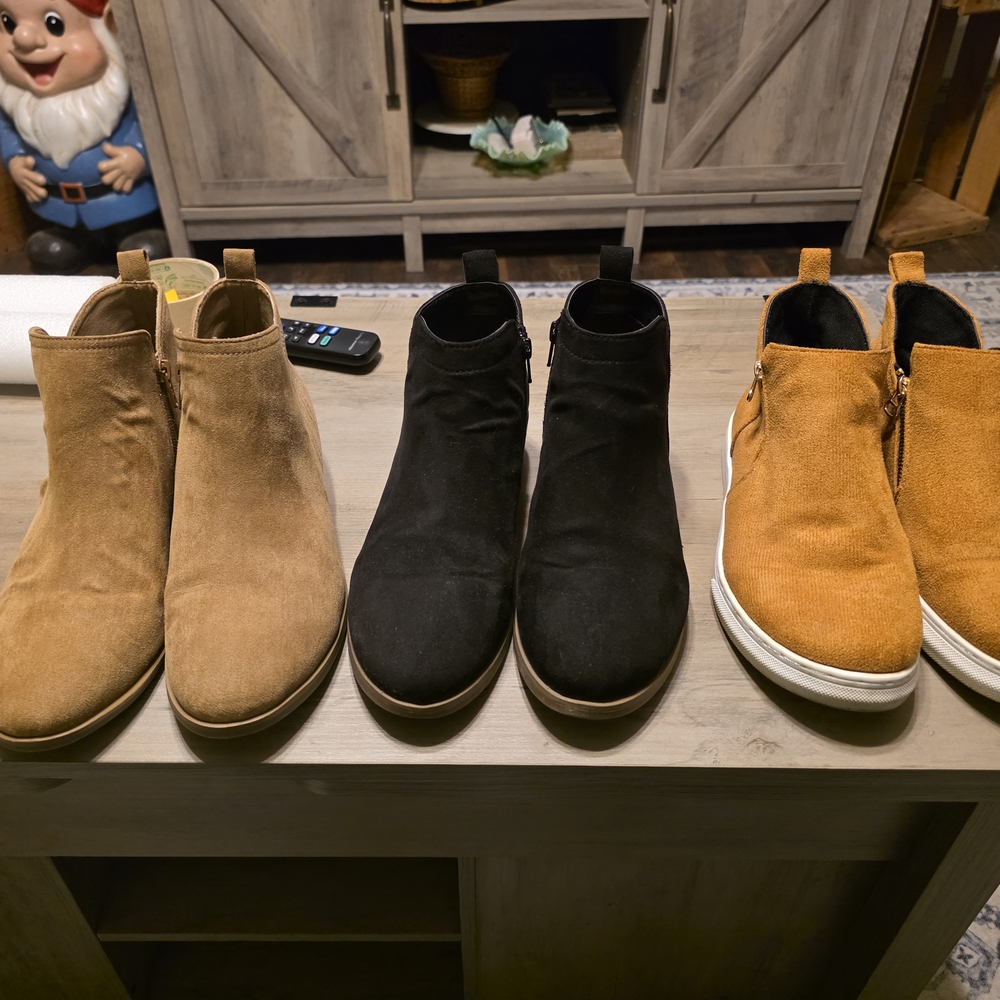 Three Pair Womens Ankle Booties